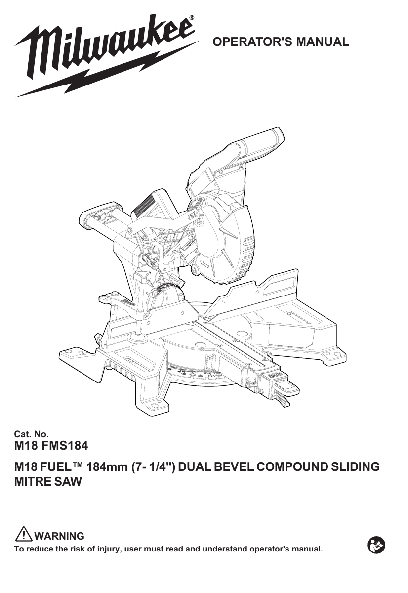 Milwaukee M18 FMS184 Operator's Manual 