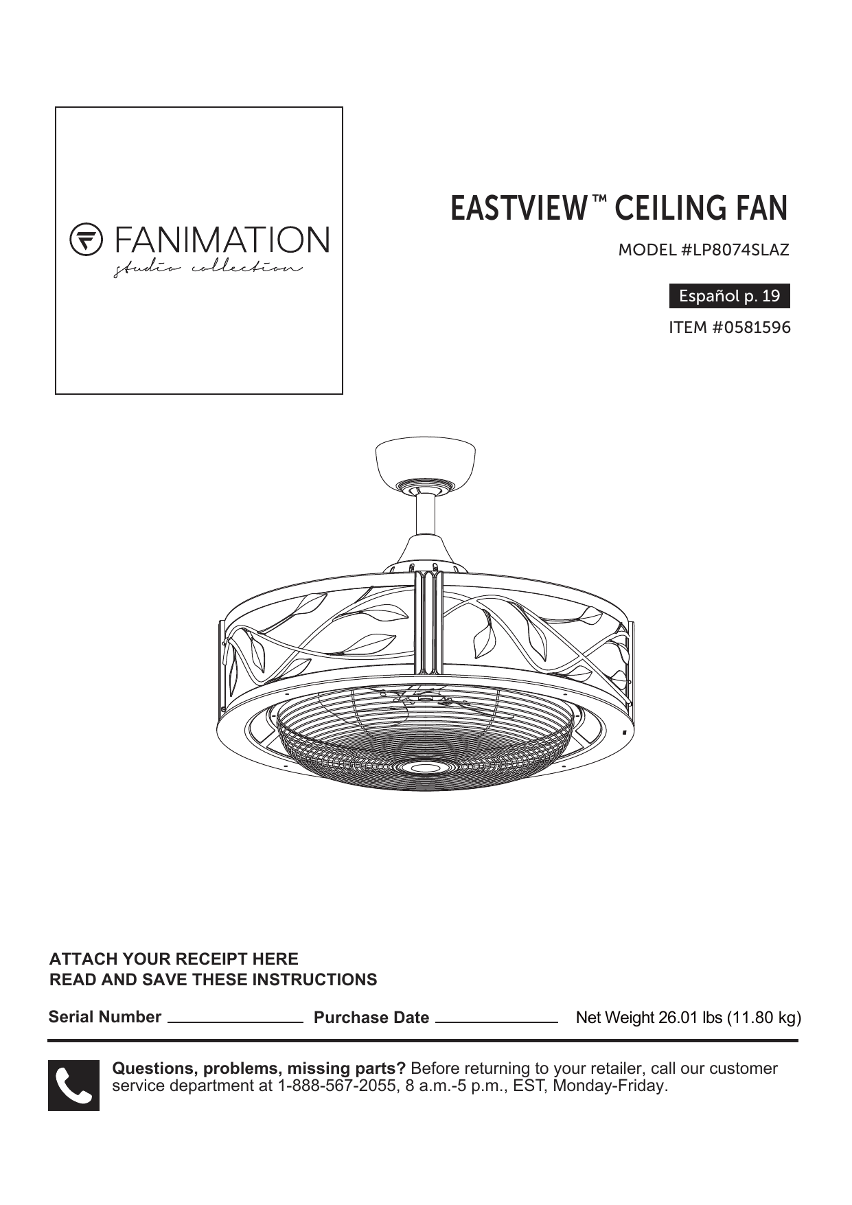 Eastview Ceiling Fan Manualzz Com