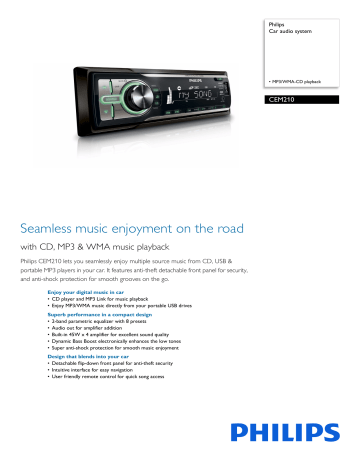 CEM210/51 Philips Car audio system | Manualzz