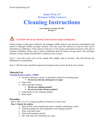 Envent 330 Cleaning Instructions | Manualzz