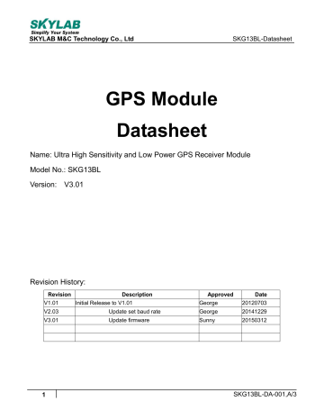 GPS Module Datasheet | Manualzz