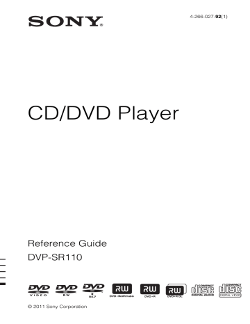 Sony DVP-SR110 User manual | Manualzz