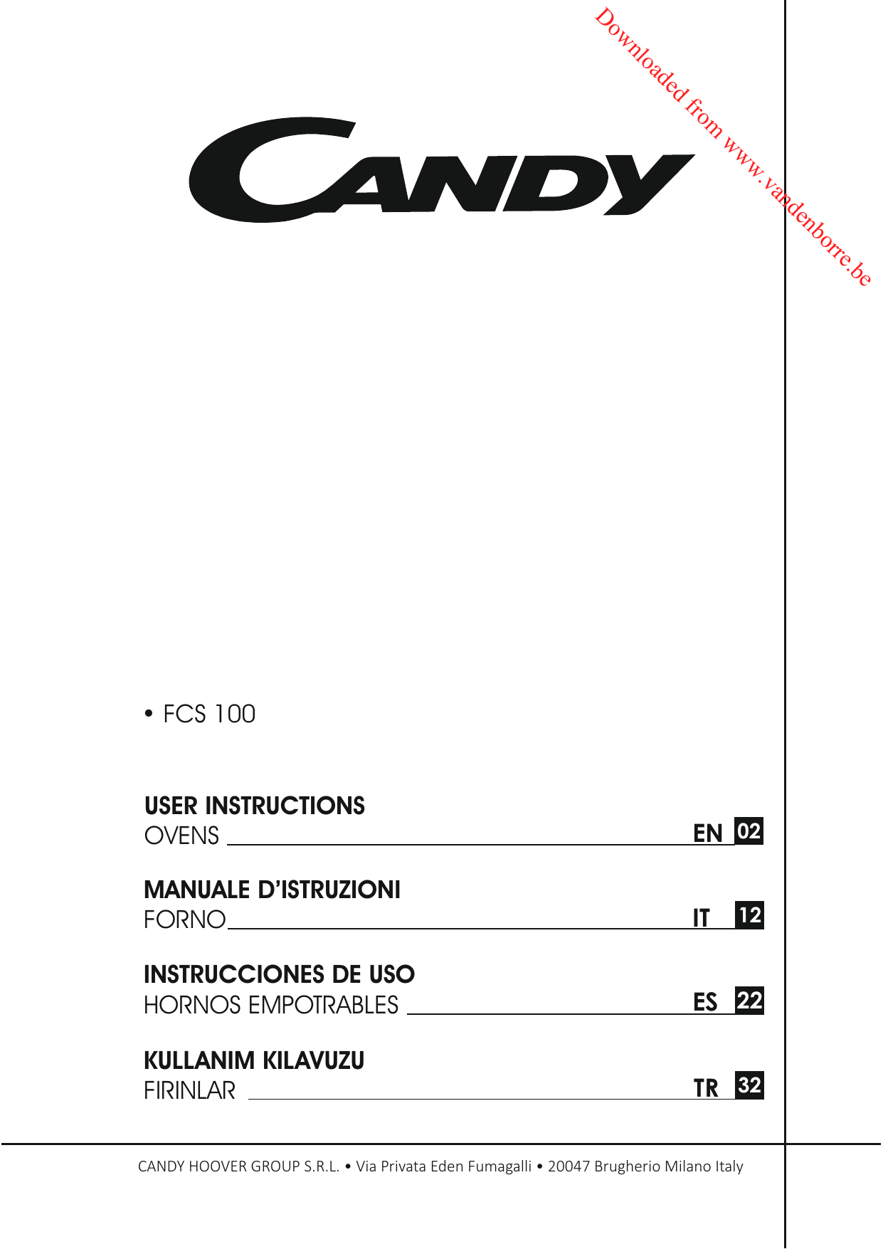 Candy FCS 100 X horno Horno eléctrico 71 L Acero inoxidable A