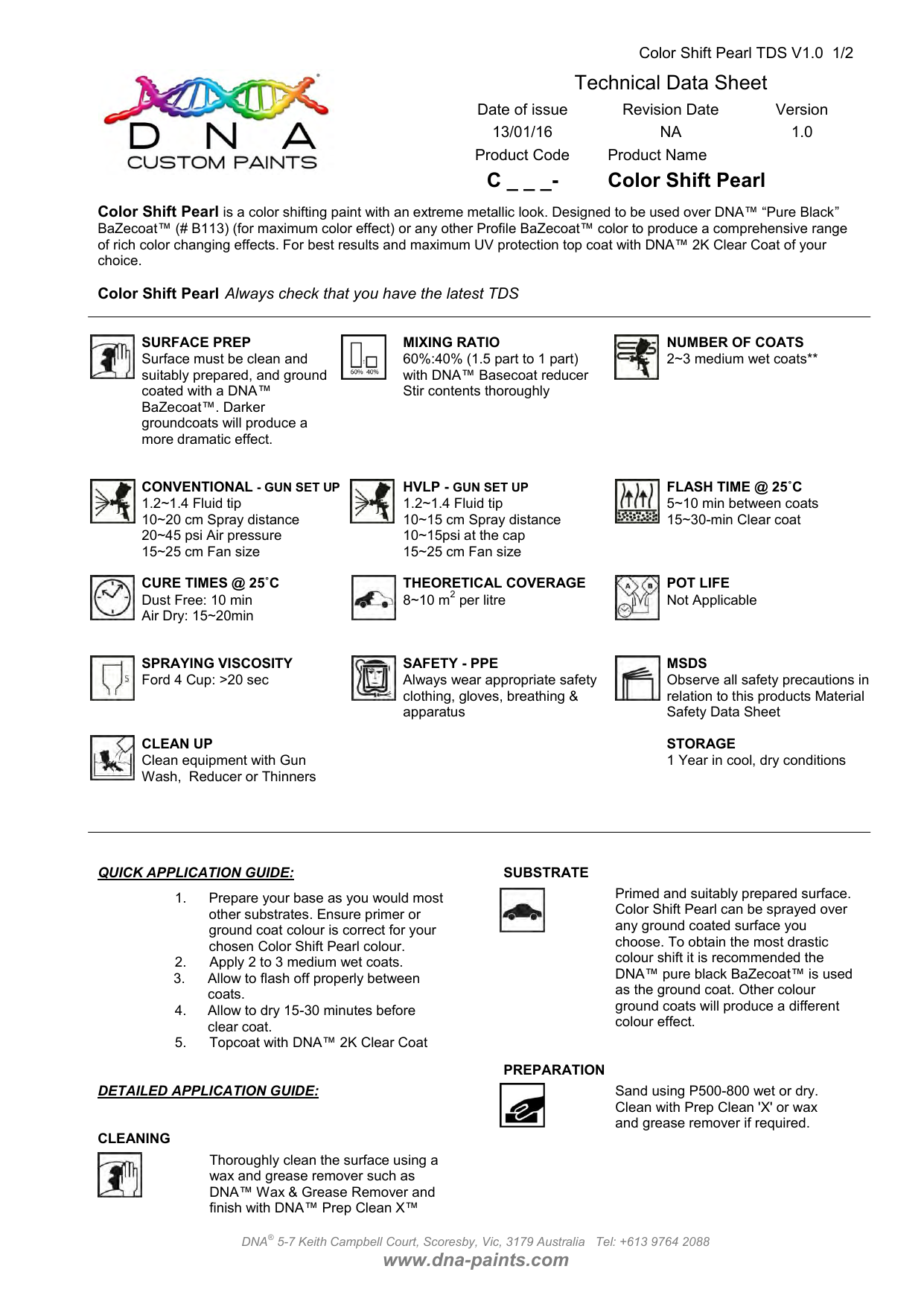 Technical Data Sheet C _ _ _ Color Shift Pearl Manualzz