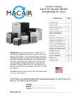 MACAIR UA75 TO UA1200 SERIES Owners Manual 