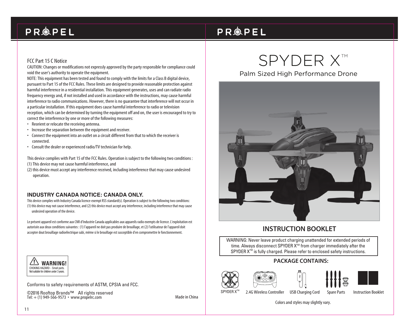 propel spyder drone manual