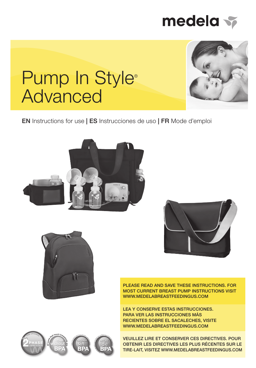 Medela Pump In Style Advanced Instructions For Use Manual Manualzz