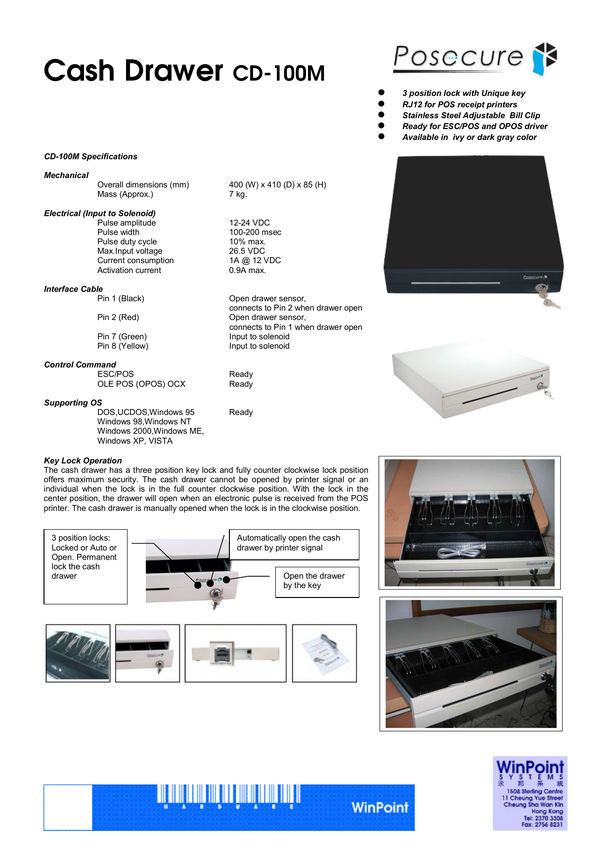 Cash Drawer Cd 100m Manualzz Com