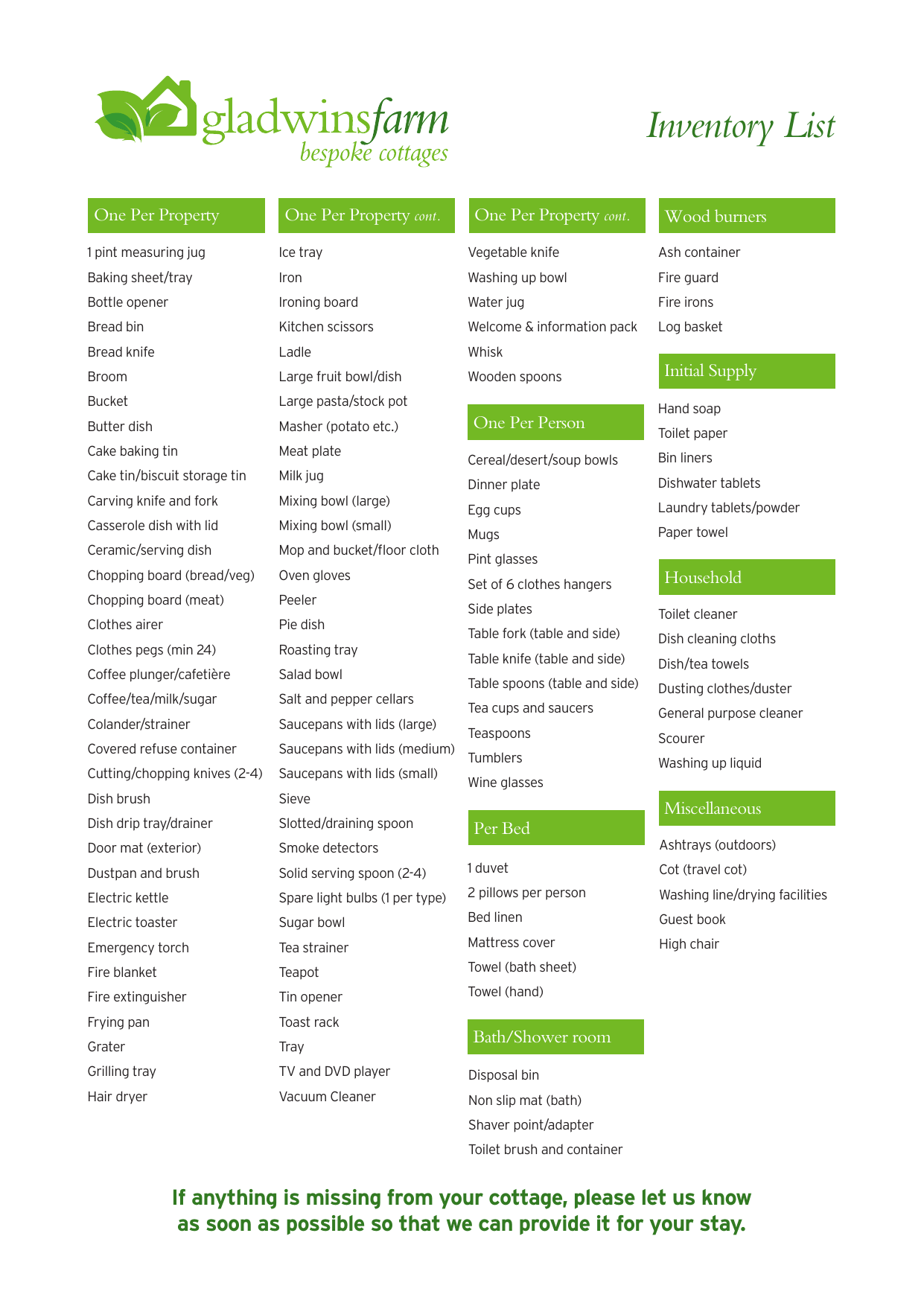 Inventory List Gladwins Farm Manualzz Com