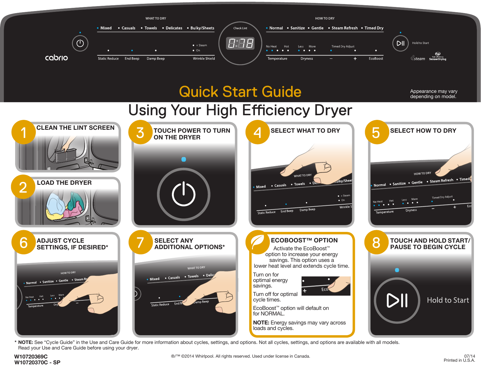 quick-start-guide-using-your-high-efficiency-dryer-manualzz