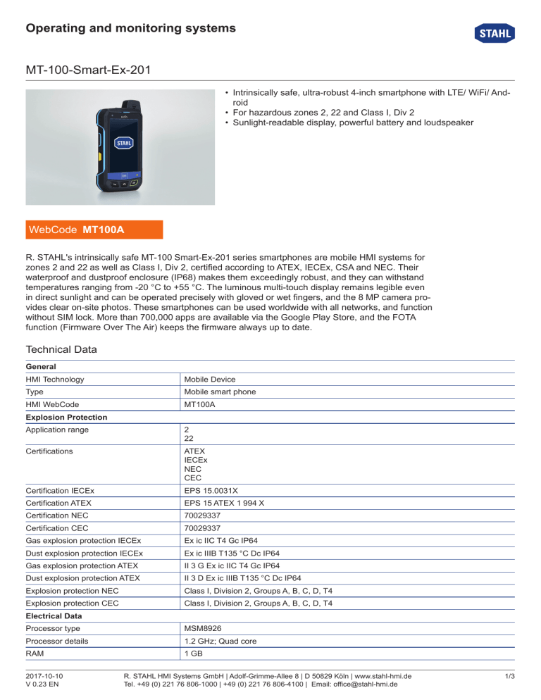 Operating And Monitoring Systems Mt 100 Smart Ex 1 Manualzz