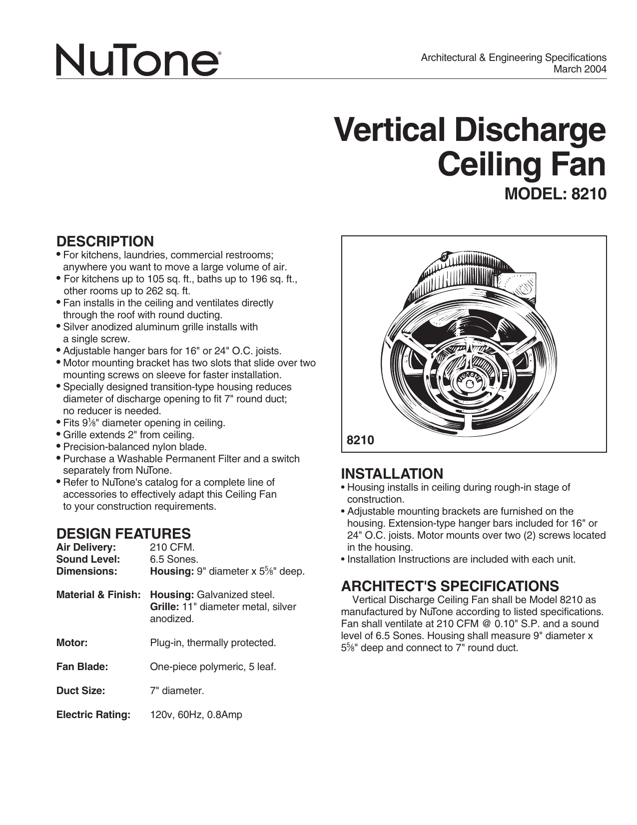 Vertical Discharge Ceiling Fan Manualzz Com