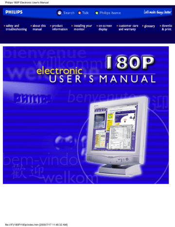 Philips 180P Electronic User`s Manual | Manualzz