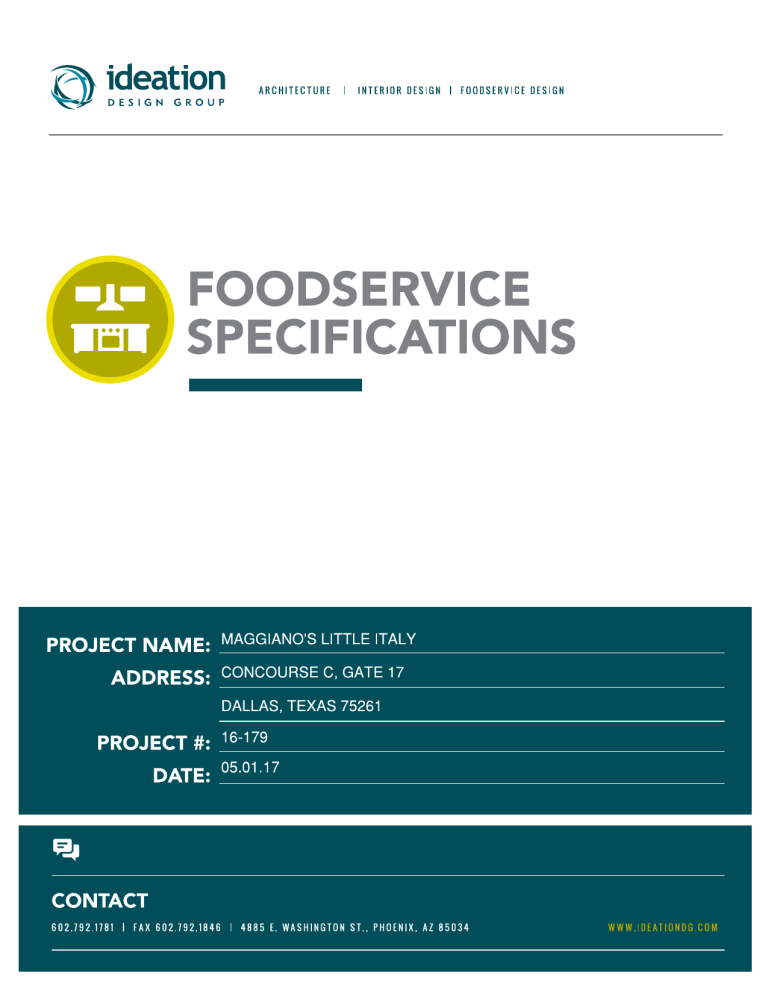 Foodservice Specifications Template Manualzz