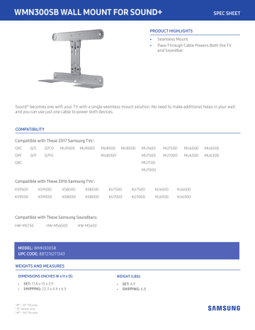 Wmn300sb wall hot sale mount kit