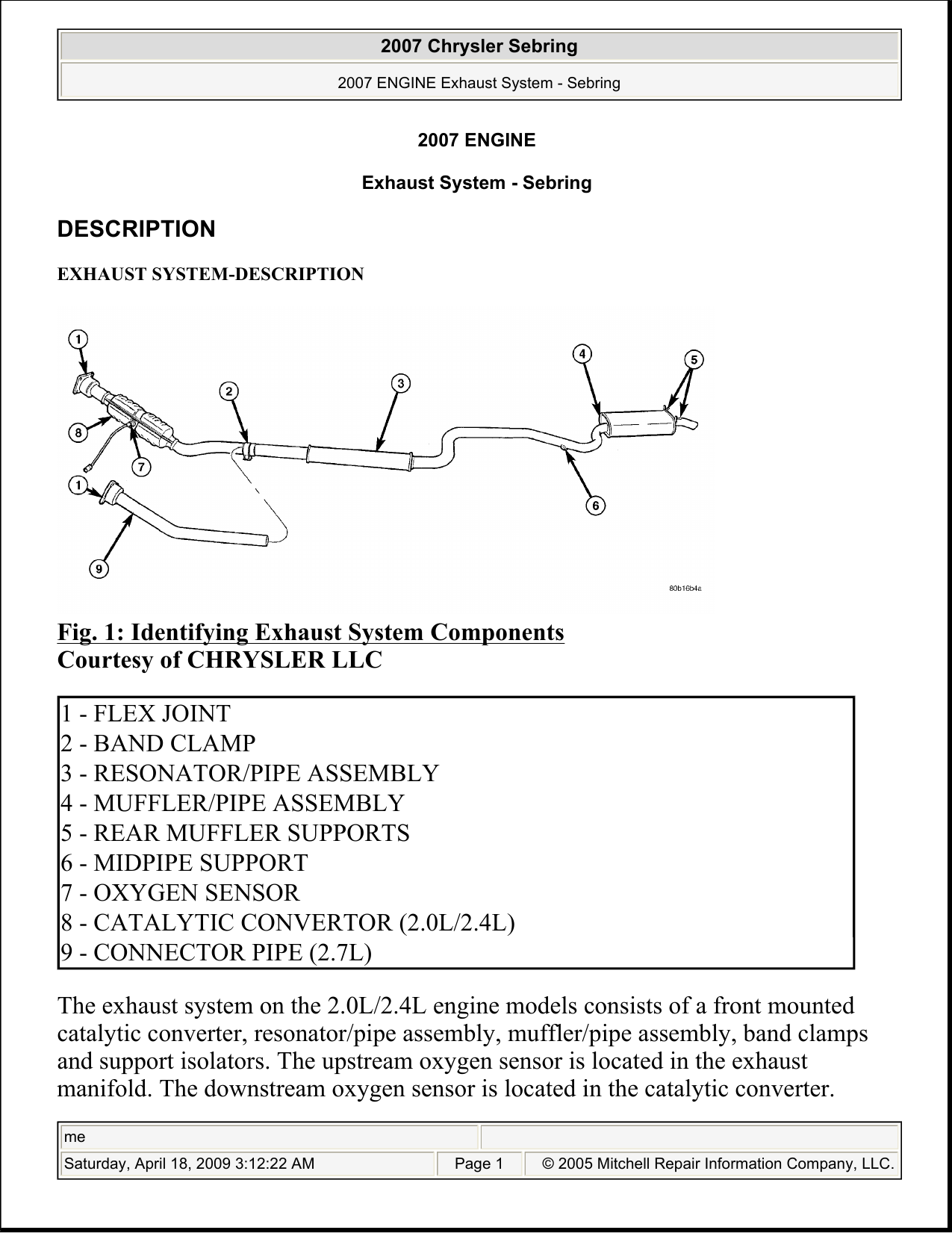 exhaust pipe components