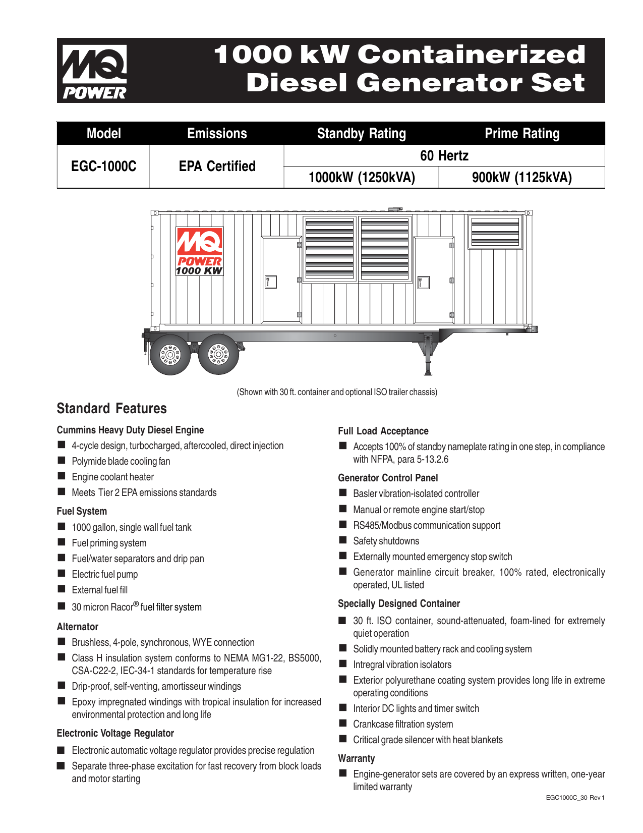 EGC-1000C 30 ft Data Sheet | Manualzz