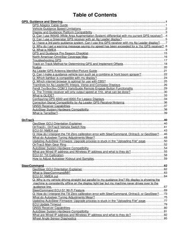 Table of Contents - Ag Leader Knowledgebase | Manualzz
