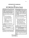 Dexter Laundry DCT30KC/DLC30 Series OPERATOR&rsquo;S MANUAL