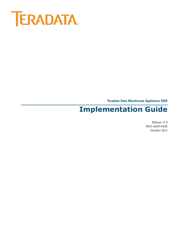 Teradata Data Warehouse Appliance 2800 Implementation Guide | Manualzz