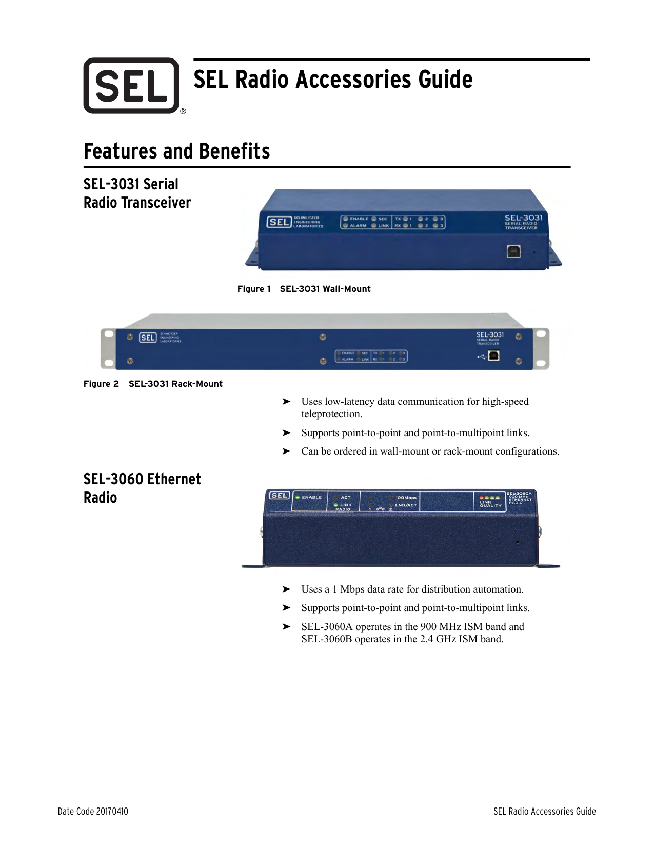 SEL Radio Accessories Guide Schweitzer Engineering Laboratories