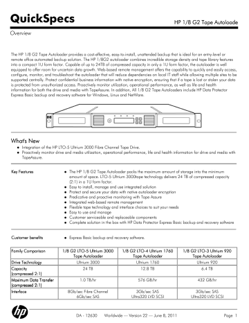 HP 1/8 G2 Tape Autoloader | Manualzz
