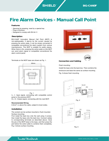 SHIELD BG-C440F Manual Call Point User Manual | Manualzz