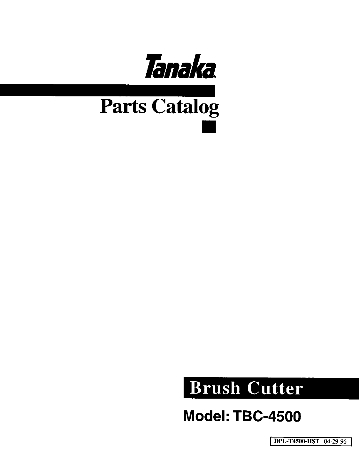TBC4500 20cc Tanaka Straight Shaft Grass Trimmer/Brush Cutter Manualzz