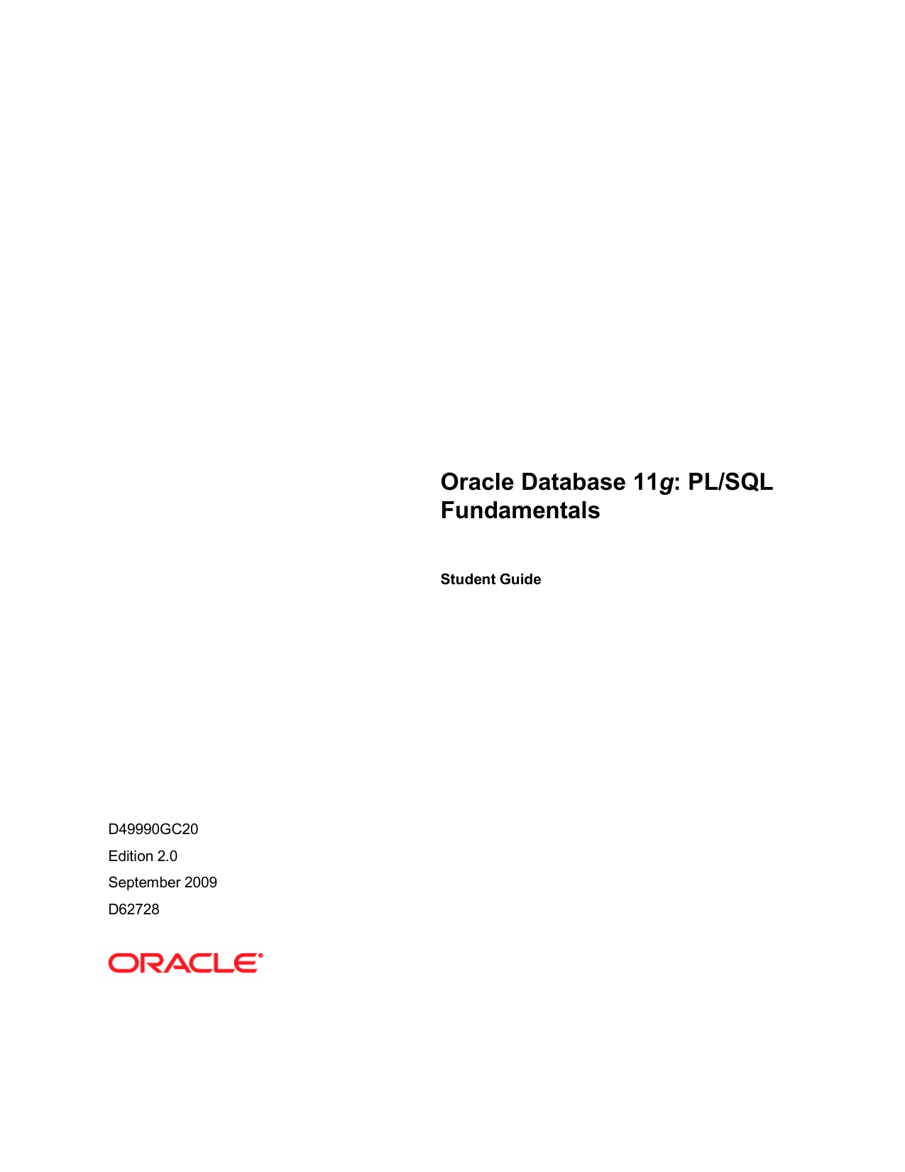 Oracle Database 11g Pl Sql Fundamentals Manualzz