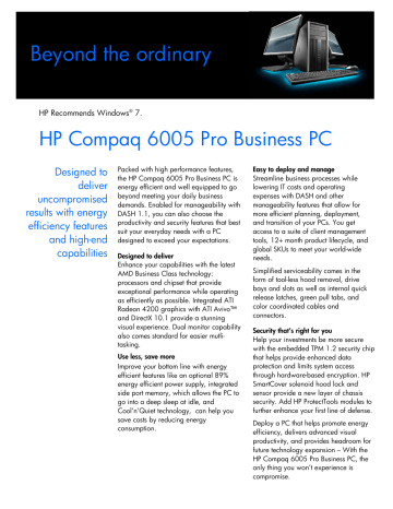 for HP Compaq 6005 Pro Business PC | Manualzz