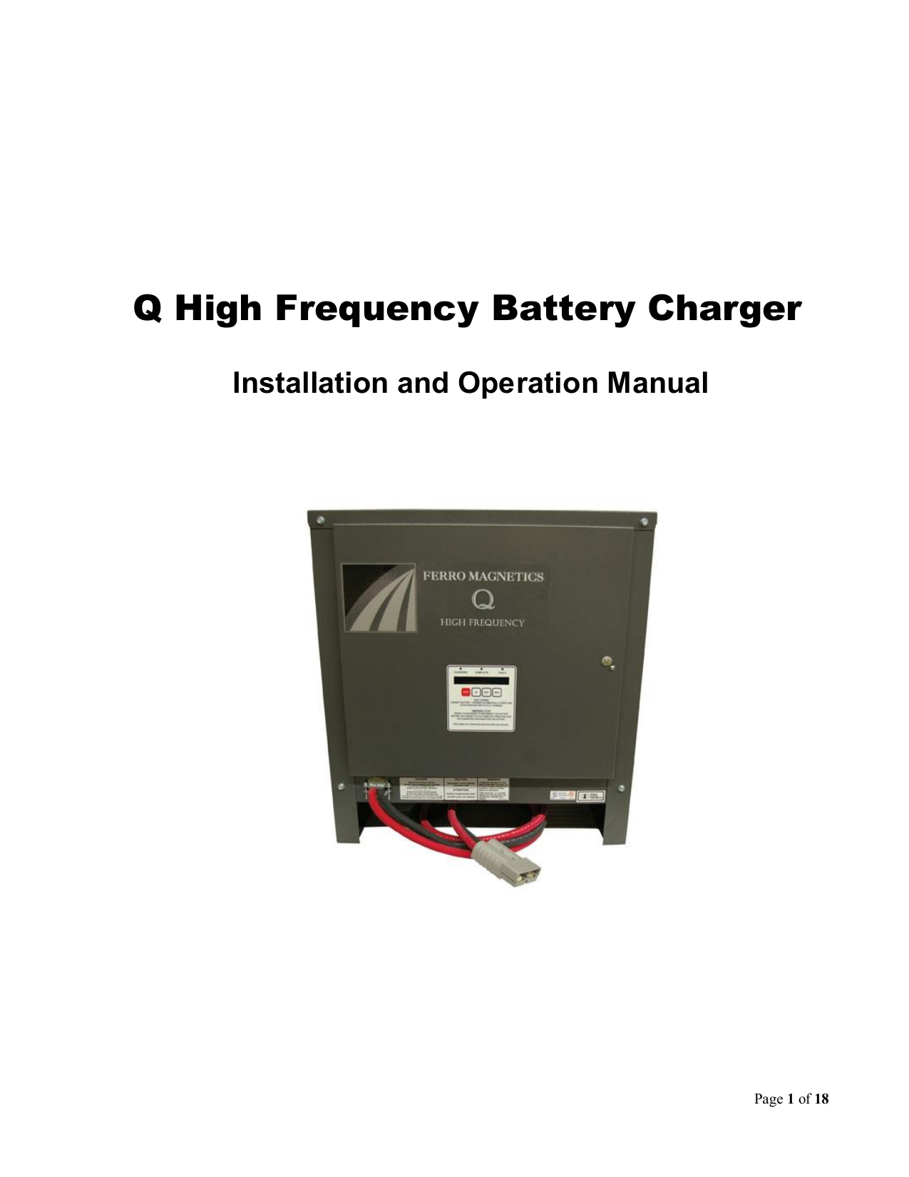 Q High Frequency Battery Charger | Manualzz