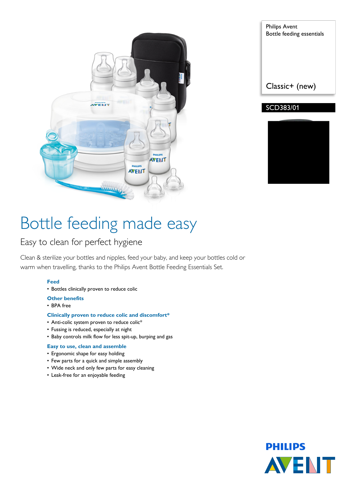 avent bottle feeding essentials set