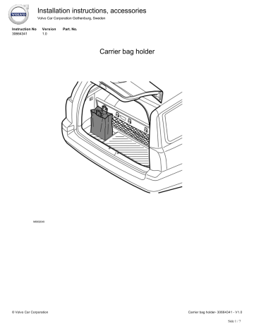Carrier bag holder Carrier bag holder Installation instructions | Manualzz