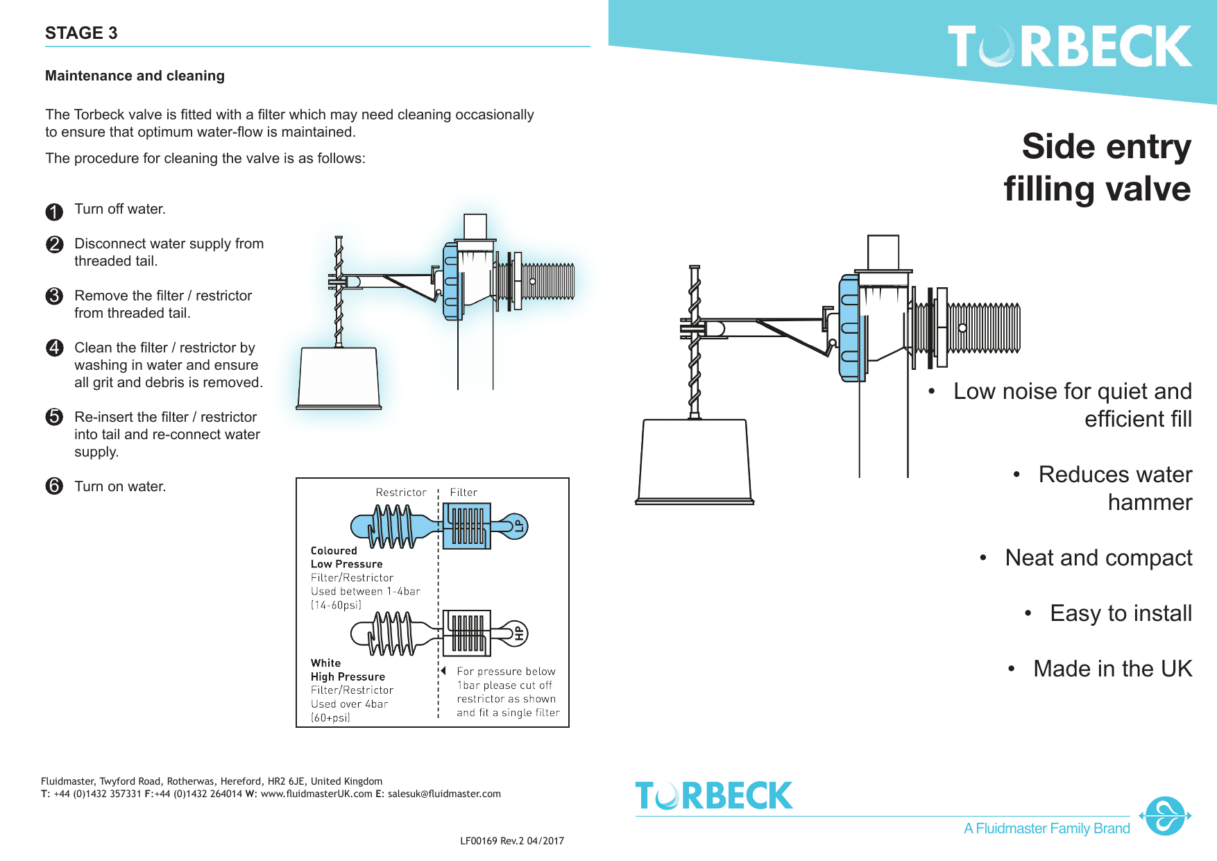 Fluidmaster Toilet Cistern Bottom Entry Float Valve Fitting