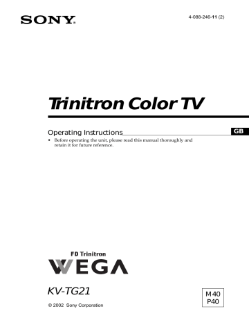 Trinitron Color TV | Manualzz