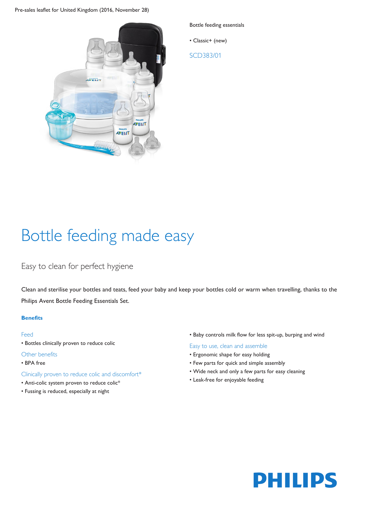 avent bottle feeding essentials set