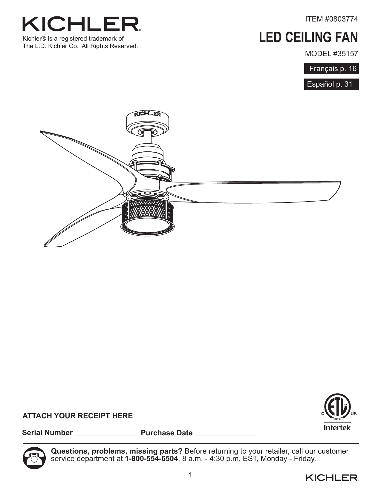 Intertek Ceiling Fan Shelly Lighting