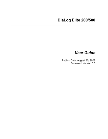 DiaLog Elite 200/500 User Guide | Manualzz