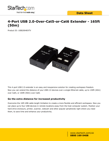4-Port USB 2.0-Over-Cat5-or-Cat6 Extender | Manualzz