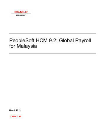 PeopleSoft HCM 9.2: Global Payroll for Malaysia  Manualzz