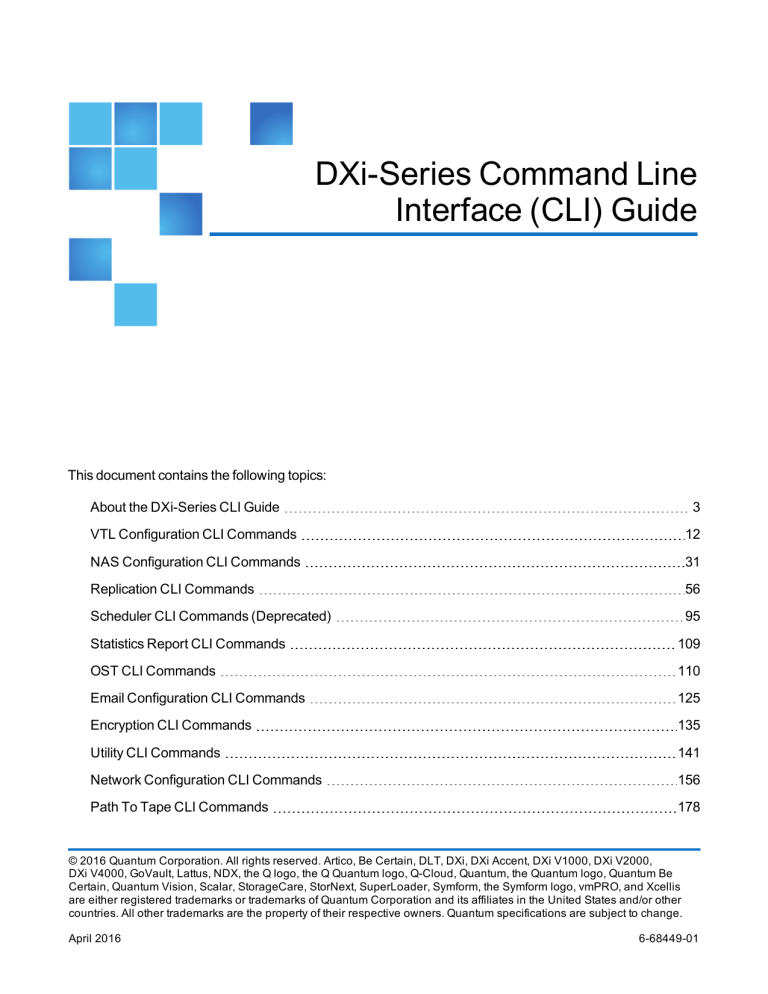 DXi 3.2.x Command Line Interface Guide | Manualzz