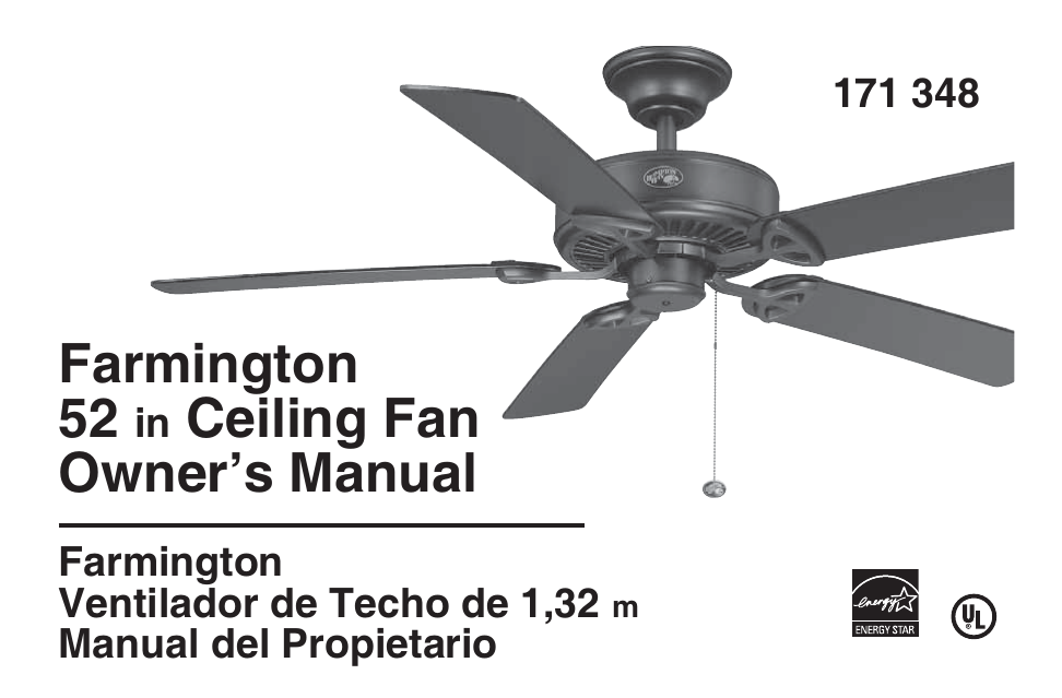 Farmington 52 in Ceiling Fan Owner`s Manual Manualzz