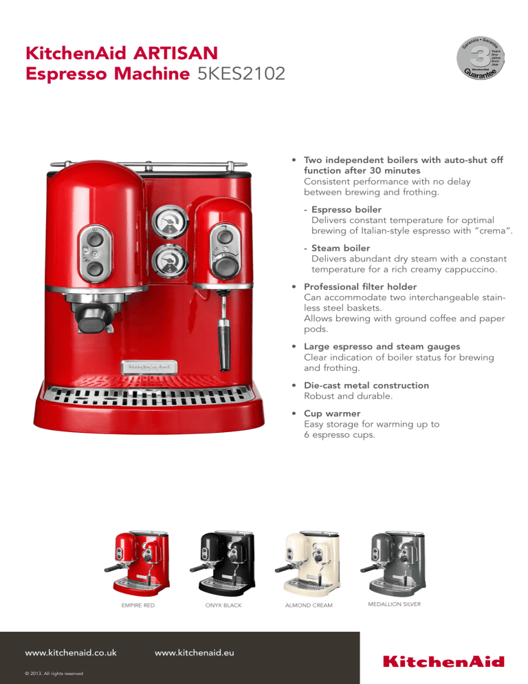 Kitchenaid Espresso Machine Manual
