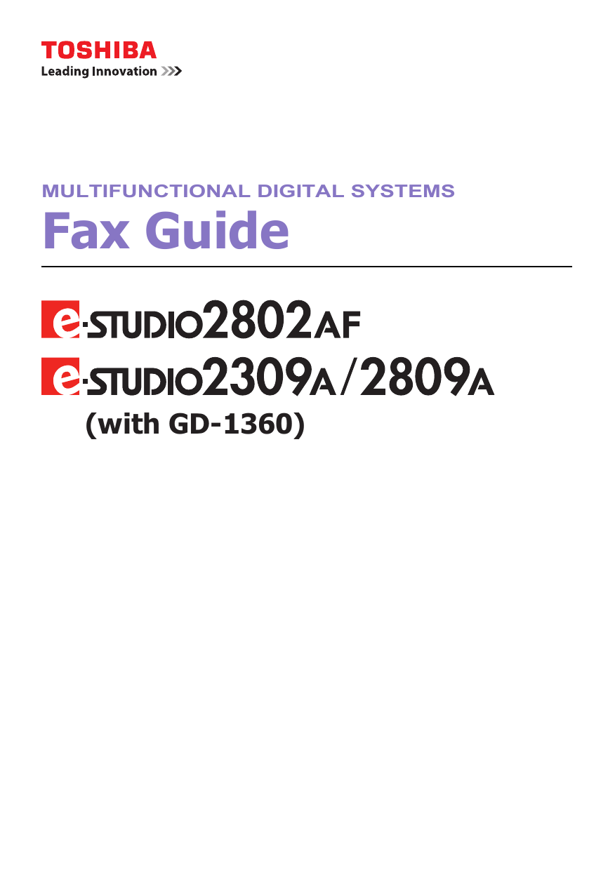 Toshiba Fax Guide Manualzz