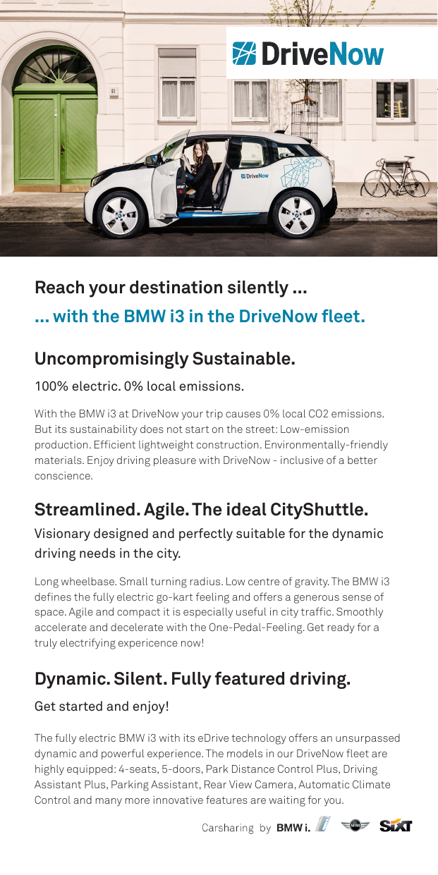 Reach Your Destination Silently With The Bmw I3 In The Drivenow Manualzz