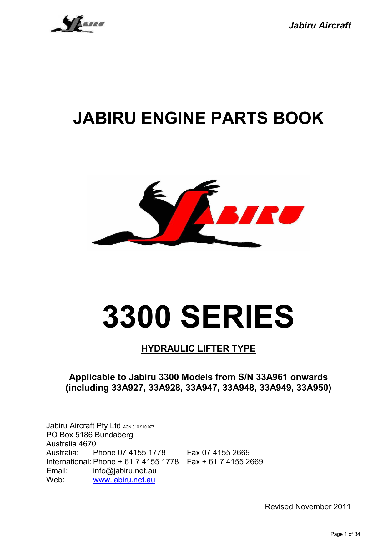JABIRU ENGINE PARTS BOOK Manualzz