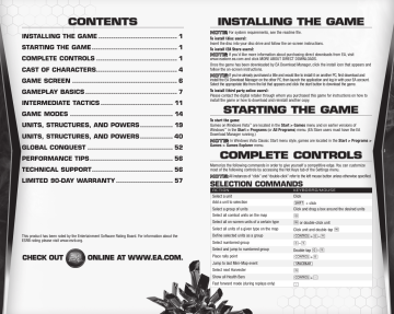 InstallIng the game startIng the game Complete | Manualzz