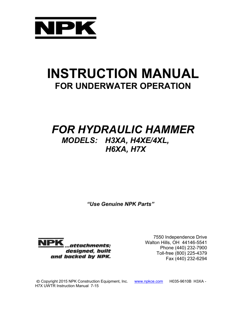 instruction manual NPK Construction Equipment Manualzz
