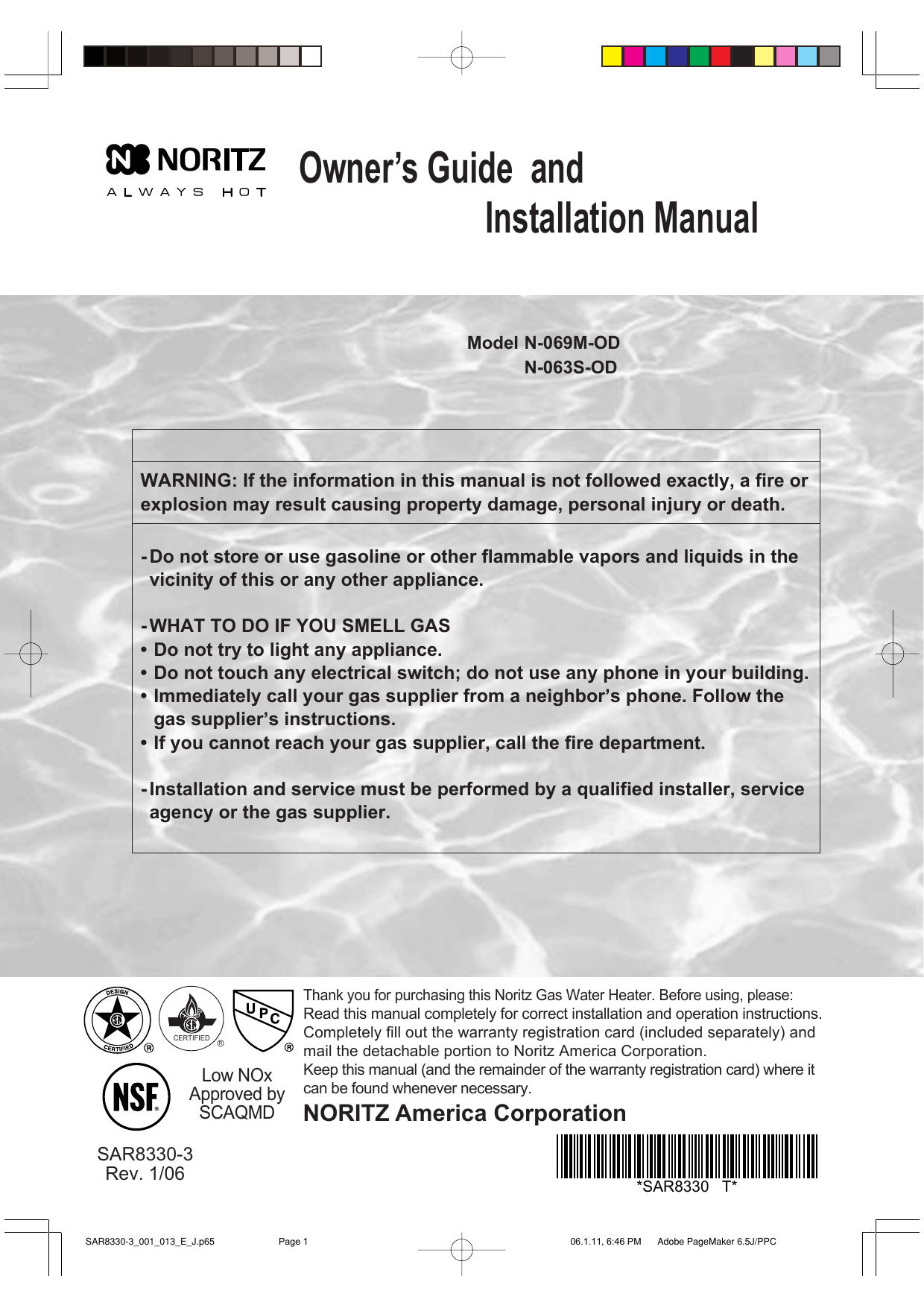 Noritz N063SODNG Installation Manual Manualzz