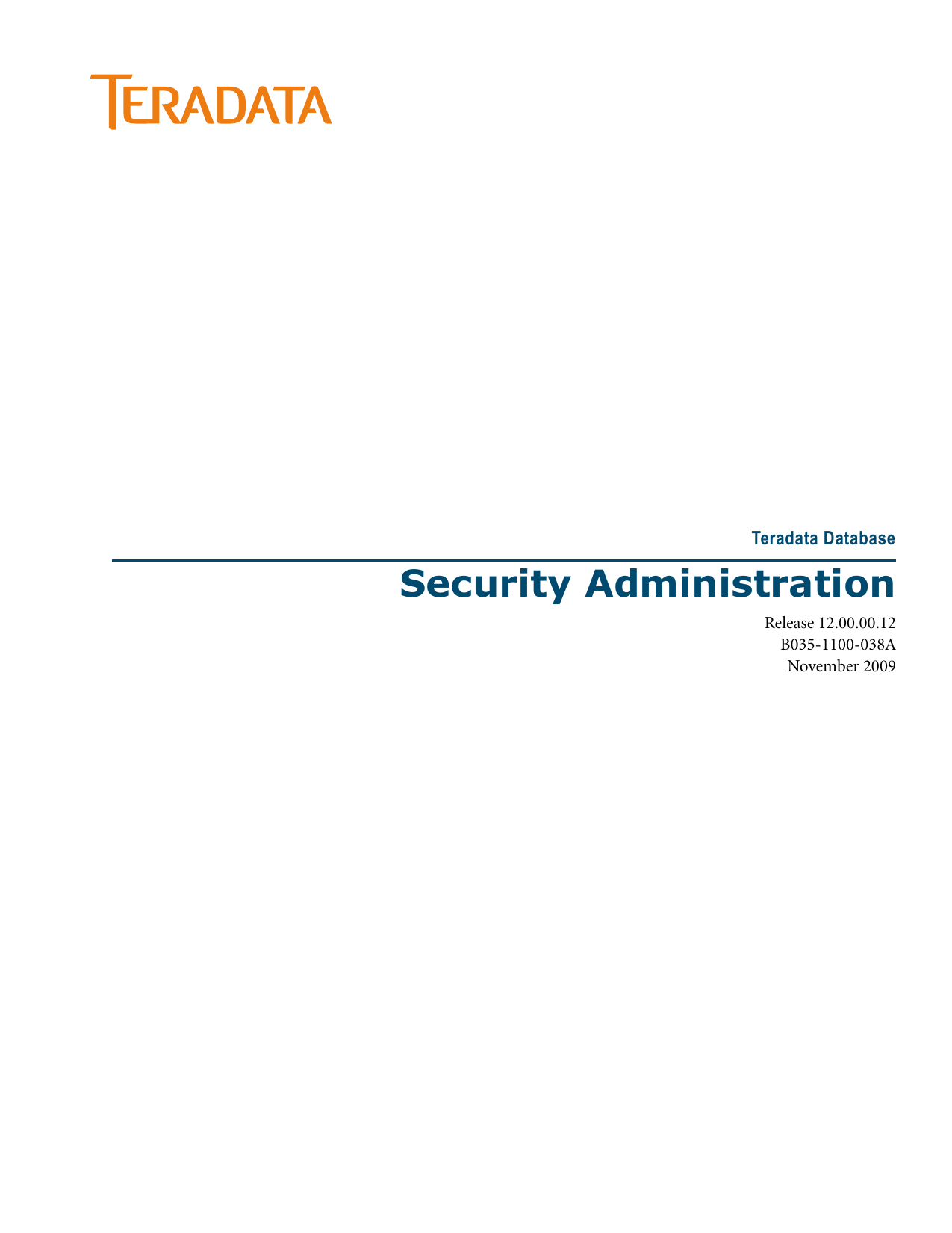 Security Administration Teradata Documentation Manualzz